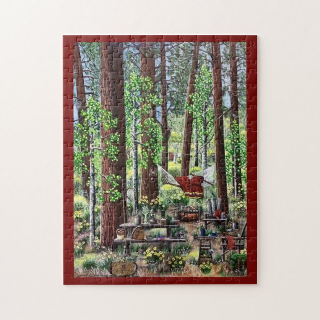 Camping Puzzle Red (Vertical)