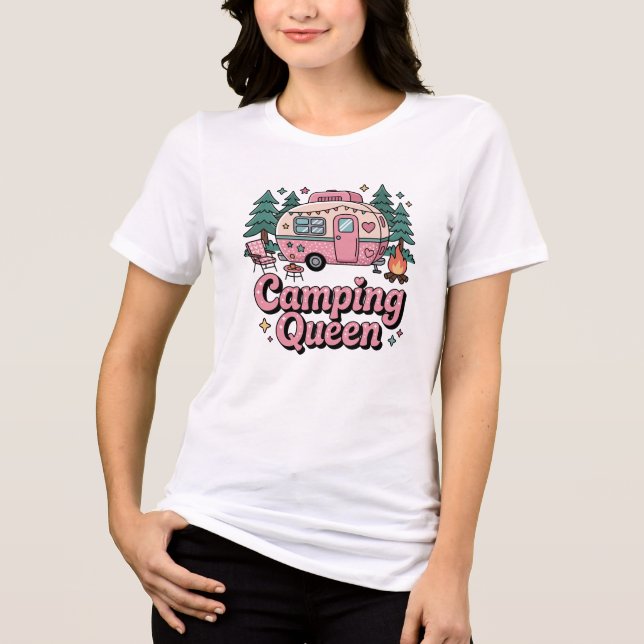 Camping Queen Sublimation Outdoor Adventure Tri-Blend Shirt (Front)