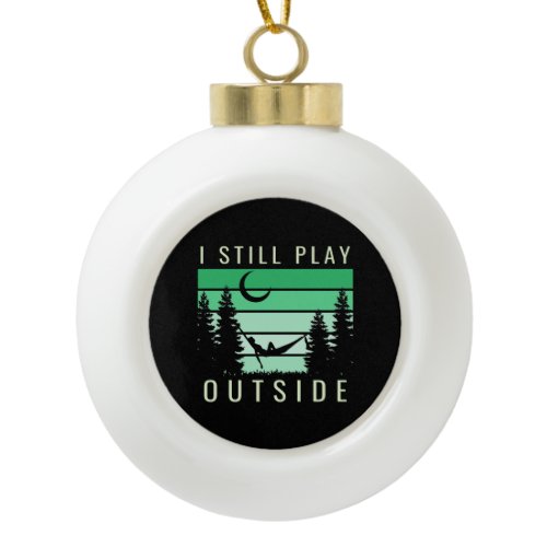 Camping Quote Vacation Ceramic Ball Christmas Ornament
