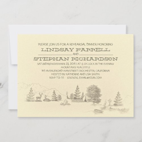 Camping rehearsal dinner invitation