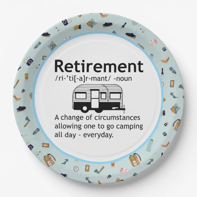 Camping Retirement Definition    Paper Plates (Front)