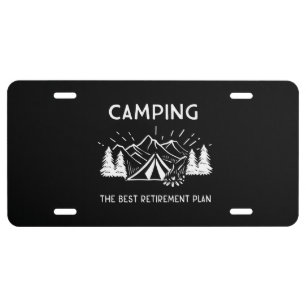 Camping Retirement License Plate