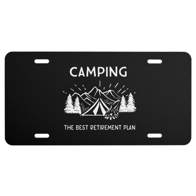 Camping Retirement License Plate (Front)