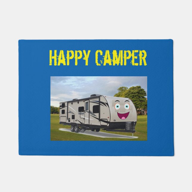 Camping  Retirement Wipe your feet by Funnycoomb Doormat (Front)