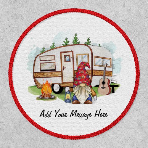 Camping Retro RV Trailer Gnome Patch