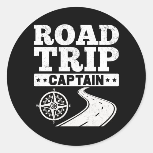 Camping Road Trip Leader Funny Travel Squad Classic Round Sticker