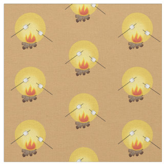 Camping Roasting Marshmallows Fabric