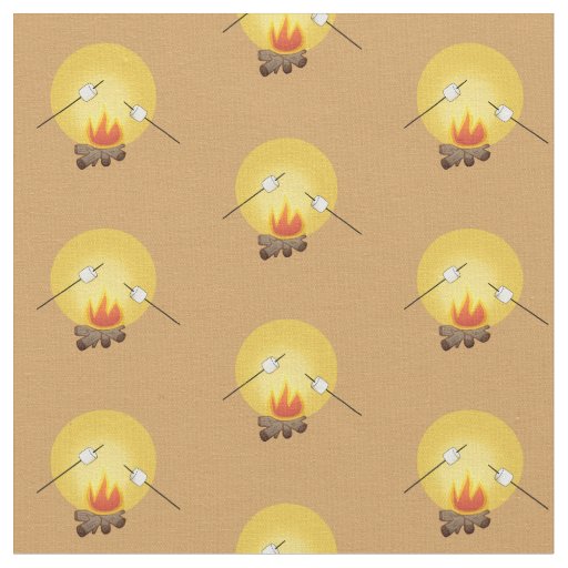 Camping Roasting Marshmallows Fabric
