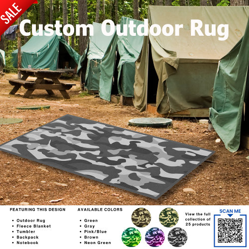 Camping Rug | Camo Rug | Camouflage Rug Pattern
