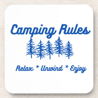 Camping Rules Beverage Coaster
