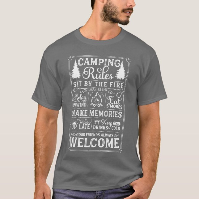 Camping Rules Camping Lover Campfire Adventure gif T-Shirt (Front)