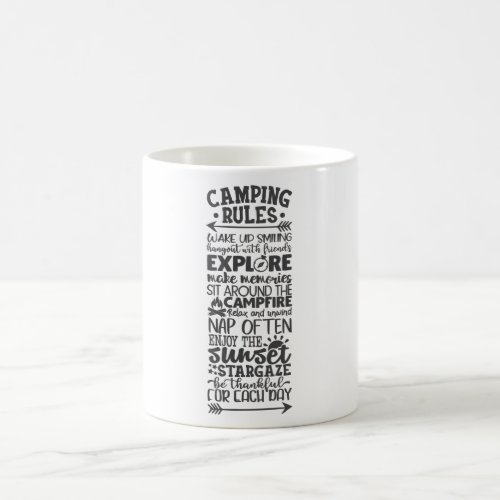 Camping Rules Cool Typography Campers Coffee Mug