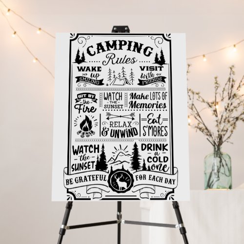 Camping Rules Foam Board
