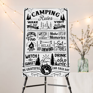 Camping Rules Foam Board