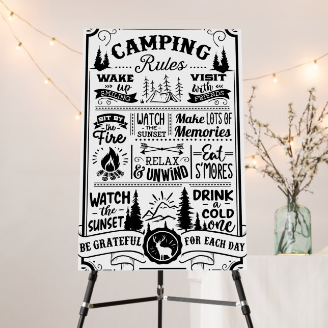 Camping Rules Foam Board (In Situ (Stand))