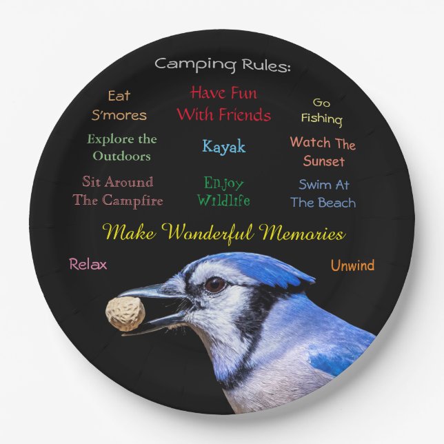 Camping Rules Paper Plates (Front)