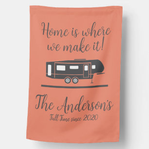 Camping RV Full Time Customizable House Flag