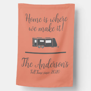 Camping RV Full Time Customizable House Flag