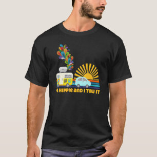 Camping Rv Im Hippie And I Tow It Retro 60s Sunset T-Shirt