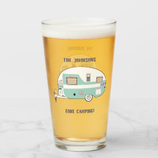 Camping RV Trailer Camper Beer Pint Drinking Glass