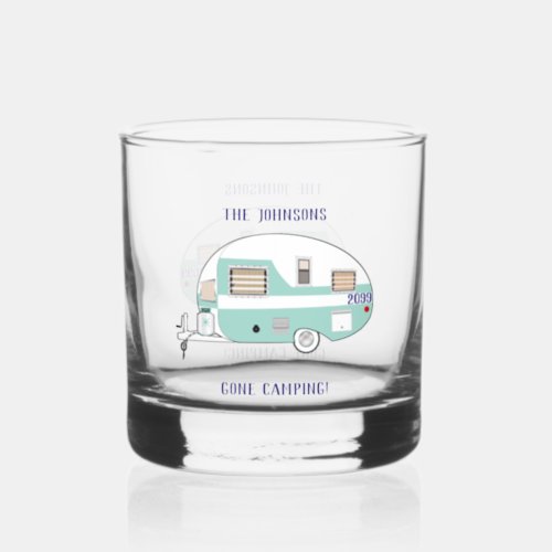 Camping RV Trailer Camper Rocks Whiskey Glass