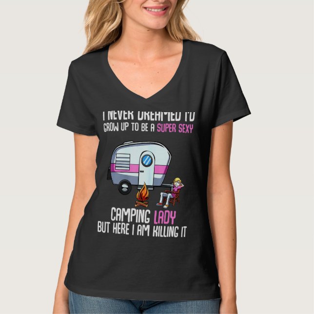 Camping Rv Travel Trailer For Women T-Shirt (Front)