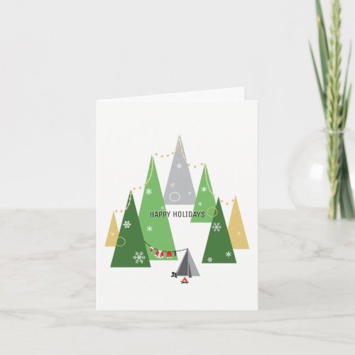 Camping Santa  Holiday Greeting Card