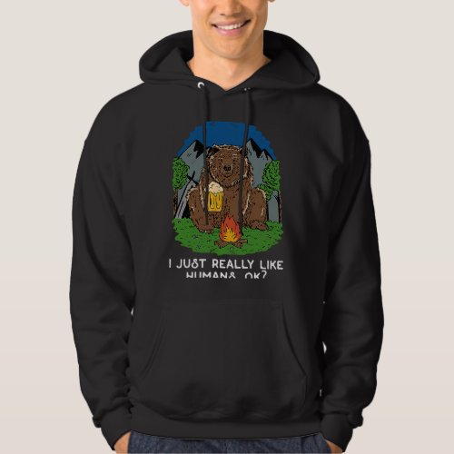 Camping Saying  Travel Nature Grizzly Bear Friends Hoodie