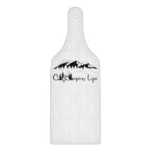 Camping Scene Decorative Glass Chopping Board
