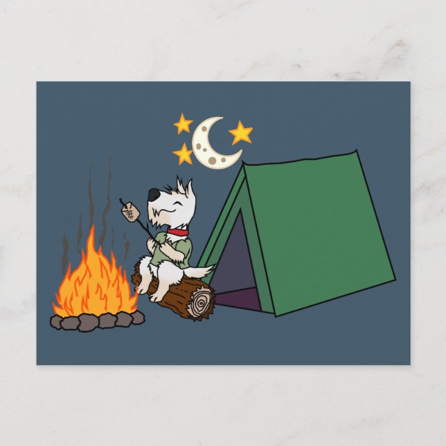 Camping Scottie - Wheaten Postcard (Front)