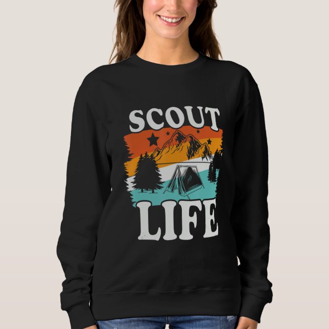 Camping Scout Life Firewood Campfire Camper Rv Car Sweatshirt (Front)