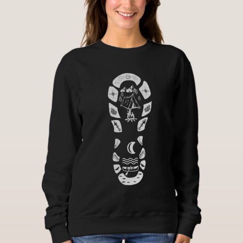 Camping Shoe Boot Foot Print Sweatshirt