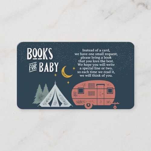 Camping  Shower Books for Baby Enclosure Card