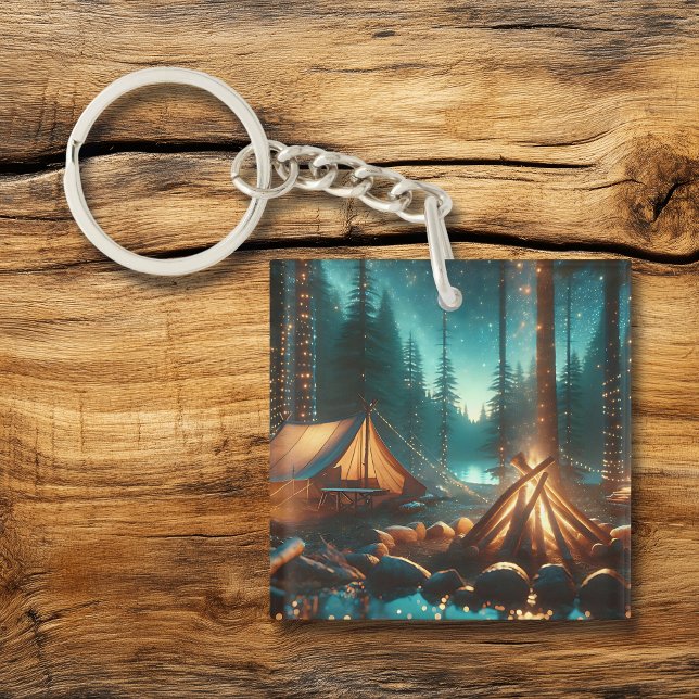 Camping Site with Pretty Lights Keychain (Creator Uploaded)