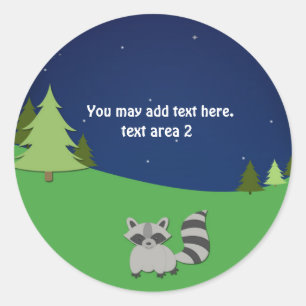 Camping Sleepover Birthday Party Custom Favor Classic Round Sticker