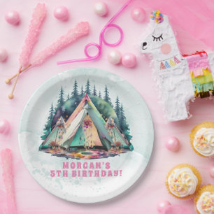 Camping Sleepover Birthday Party Paper Plates