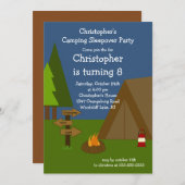 Camping Sleepover Boys Birthday Invitation (Front/Back)