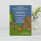 Camping Sleepover Boys Birthday Invitation (Standing Front)