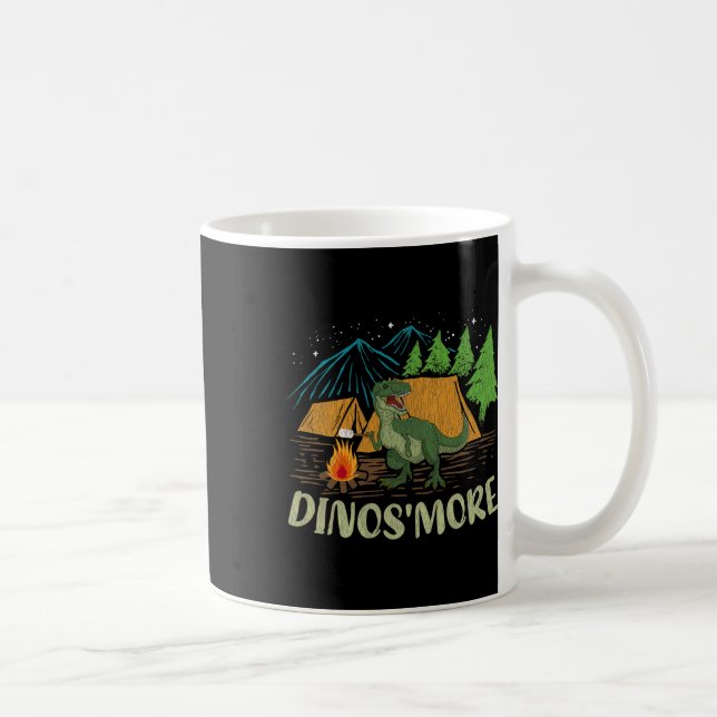 Camping S'more Dinosaur Lover Funny Dinosaur Campi Coffee Mug (Right)