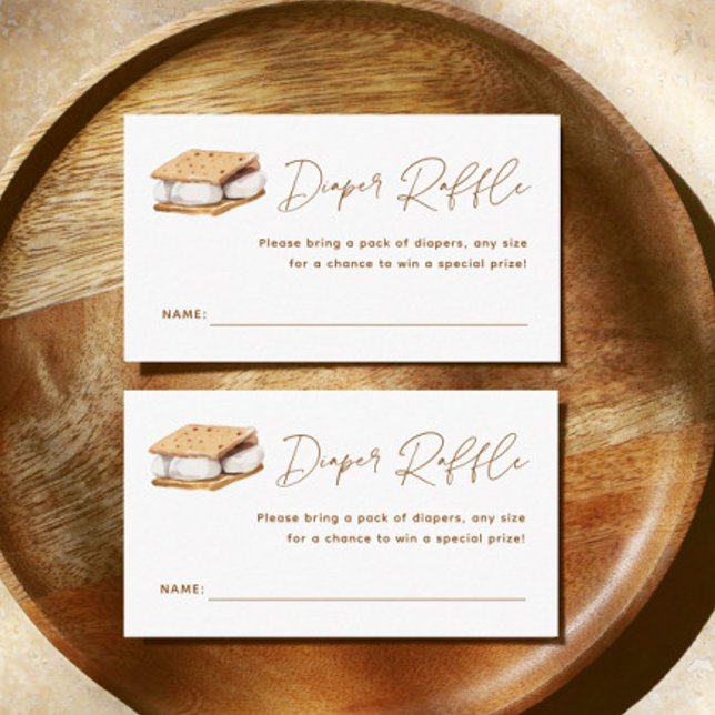 Camping Smore Fun Baby Shower Diaper Raffle Enclosure Card (Creator Uploaded)