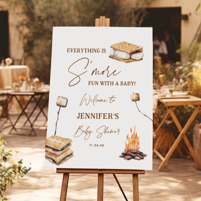 Camping S'more Fun Baby Shower Welcome Foam Board (Creator Uploaded)