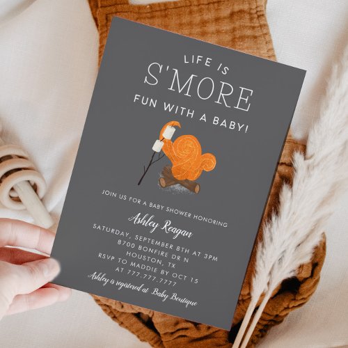 Camping Smore Fun With A Baby Shower Invitation