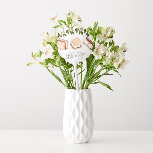 Camping smores birthday party balloon (Vase)