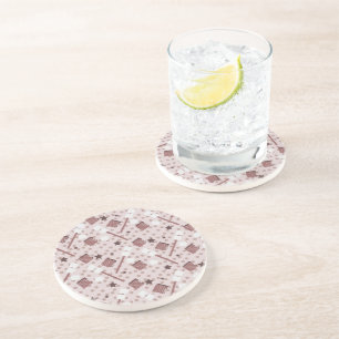 Camping Smores Marshmallows Biscuits Campfire Pink Coaster