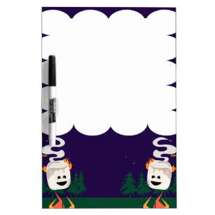 Camping Smores Marshmallows Dry Erase Board