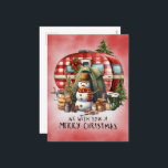 Camping Snowman Christmas Themed  Holiday Postcard<br><div class="desc">Camping Snowman Christmas Themed Holiday Postcard</div>