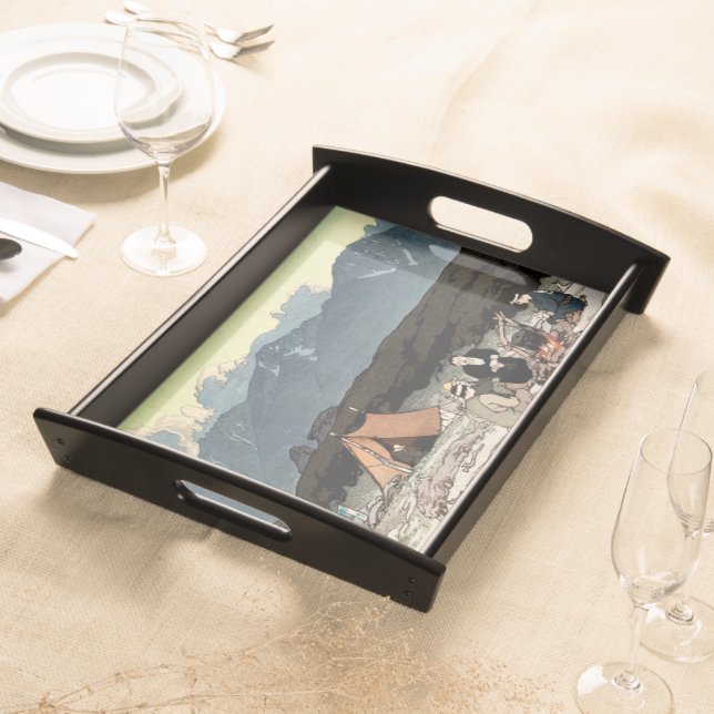 Camping Southern Japan Alps Yoshida Hiroshi 1928  Serving Tray (Front)