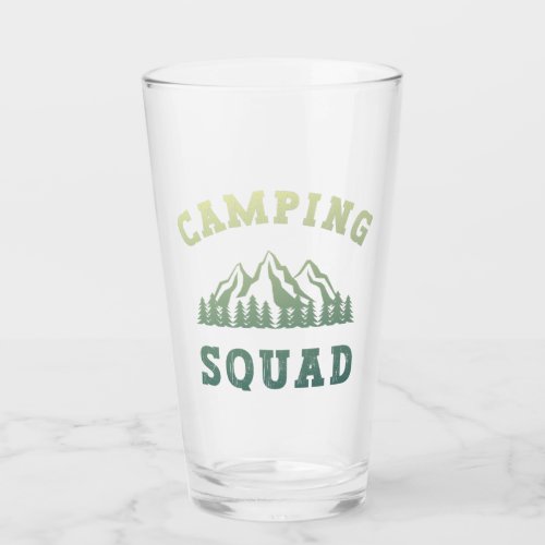 Camping Squad Camping Trip Mountains Outdoors Glass