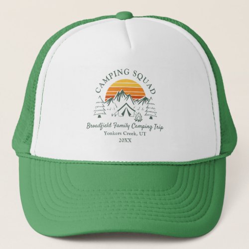 Camping Squad Family Matching Mom Custom Trucker Hat