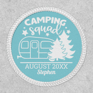 Camping squad family reunion w/ trailer & pines patch